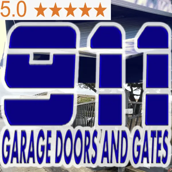 911 garage doors  logo